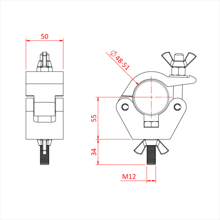 Doughty All Weather Hook Clamp Svart - Doughty | Bellalite