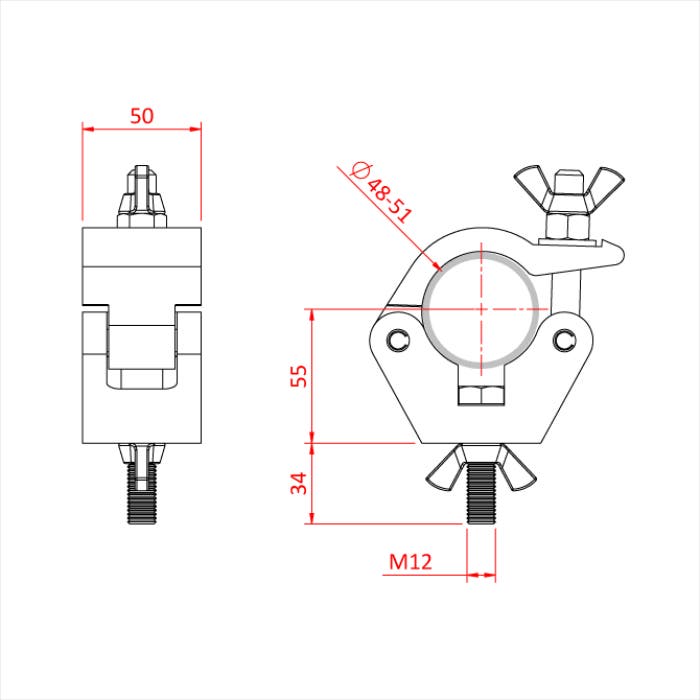 Doughty All Weather Hook Clamp Svart - Doughty | Bellalite Doughty All Weather Hook Clamp Svart - Doughty | Bellalite