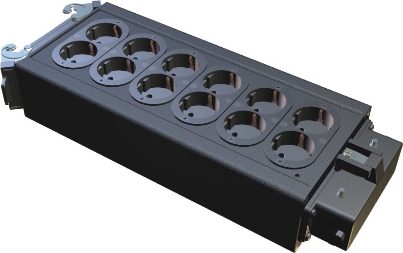 Uttagsbox Hexi Harting/Schuko 1x Harting 24P IN / 6x Schuko + Harting 24P UT - Okero | Bellalite