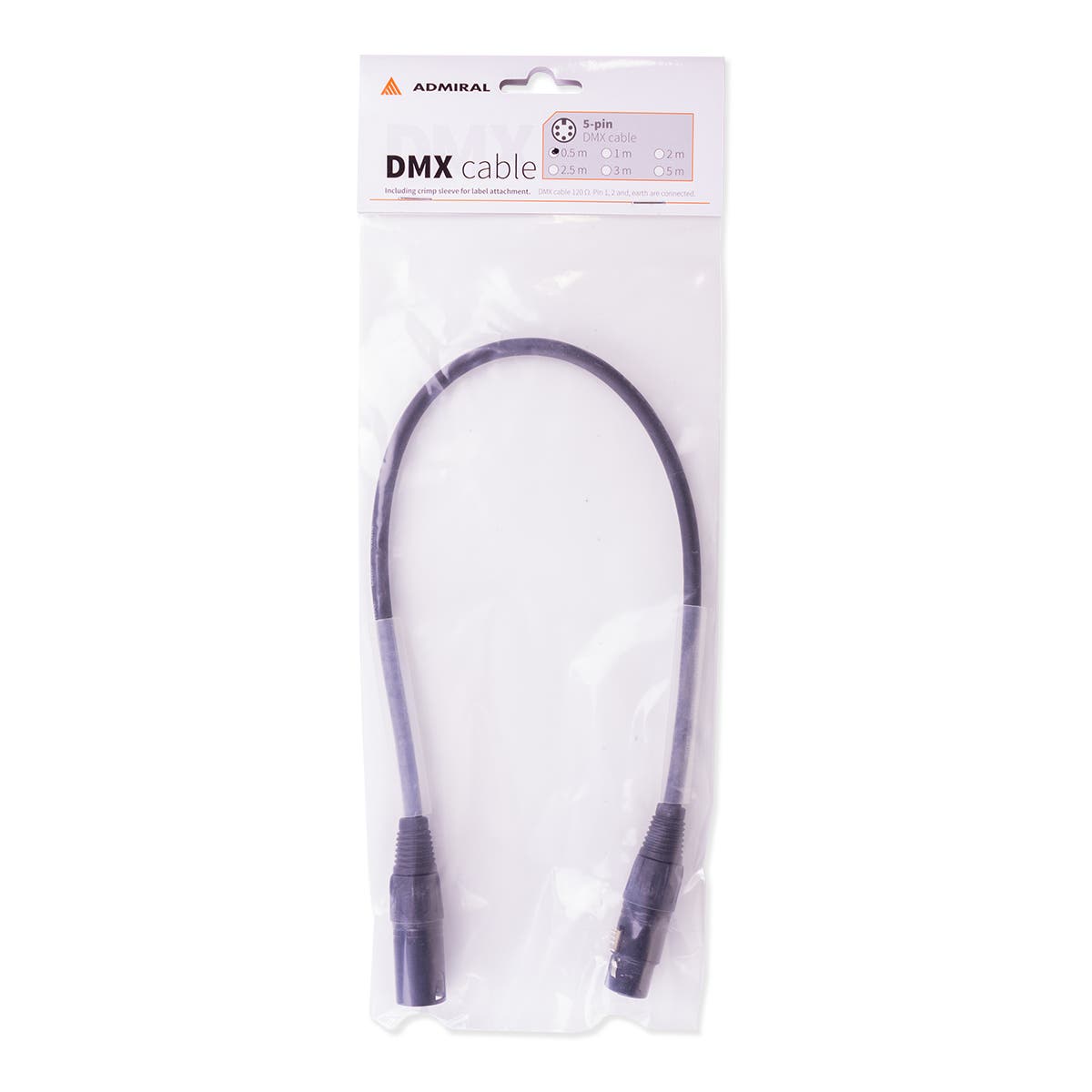 DMX-kabel Admiral, 5-pol 0,5 m - Admiral Staging | Bellalite DMX-kabel Admiral, 5-pol 0,5 m - Admiral Staging | Bellalite