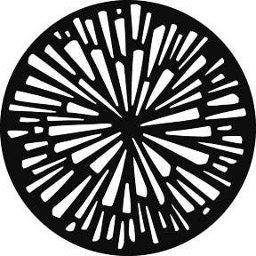 Radial Breakup Metallgobo, B-Size (86mm) - Rosco | Bellalite Radial Breakup Metallgobo, B-Size (86mm) - Rosco | Bellalite
