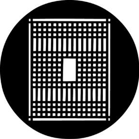Patterned Grate Metallgobo, M-Size (66mm) - Rosco | Bellalite Patterned Grate Metallgobo, M-Size (66mm) - Rosco | Bellalite
