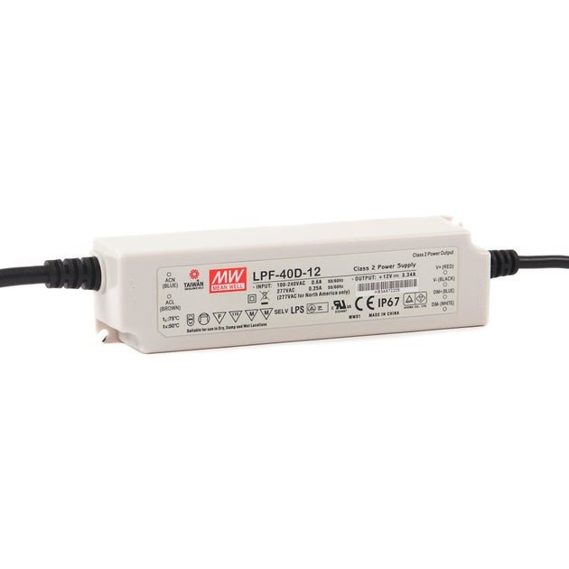 Mean Well LPF-40D-12 BASIC Dim 12V 40W IP67 - Mean Well | Bellalite Mean Well LPF-40D-12 BASIC Dim 12V 40W IP67 - Mean Well | Bellalite
