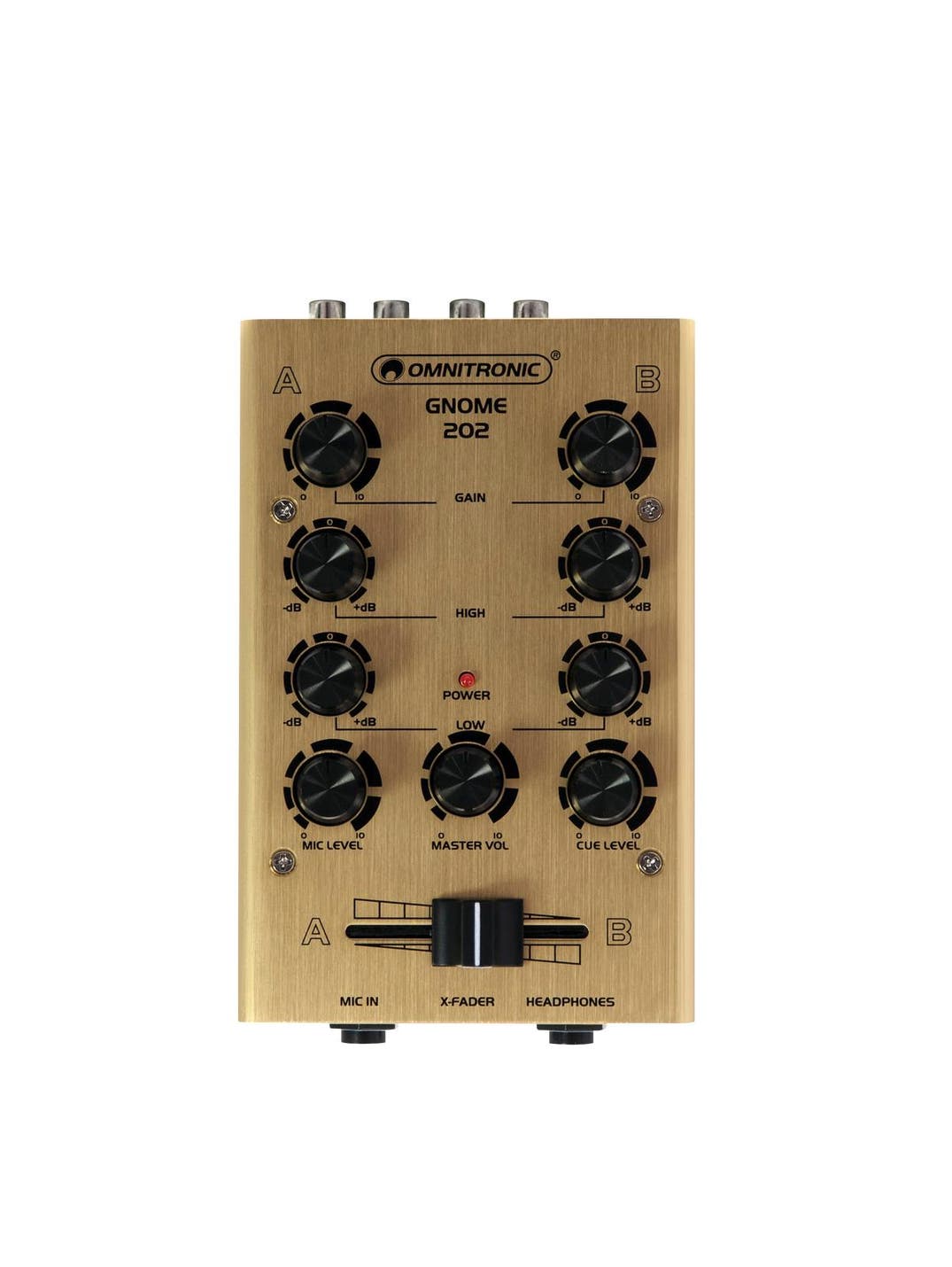 Ljudmixer GNOME-202 Mini Mixer Guld - Omnitronic | Bellalite Ljudmixer GNOME-202 Mini Mixer Guld - Omnitronic | Bellalite