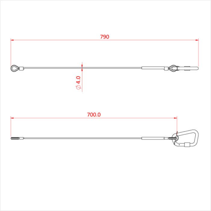 Doughty Säkerhetswire 50kg 70cm 4mm x 70cm Karbinhake Svart - Doughty | Bellalite Doughty Säkerhetswire 50kg 70cm 4mm x 70cm Karbinhake Svart - Doughty | Bellalite