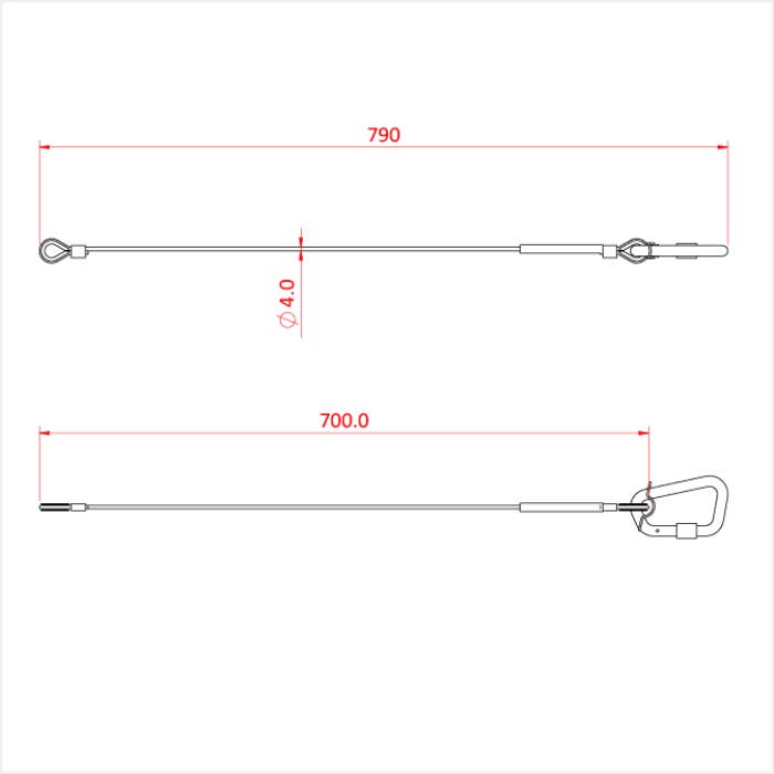 Doughty Säkerhetswire 50kg 70cm 4mm x 70cm Karbinhake Svart - Doughty | Bellalite Doughty Säkerhetswire 50kg 70cm 4mm x 70cm Karbinhake Svart - Doughty | Bellalite