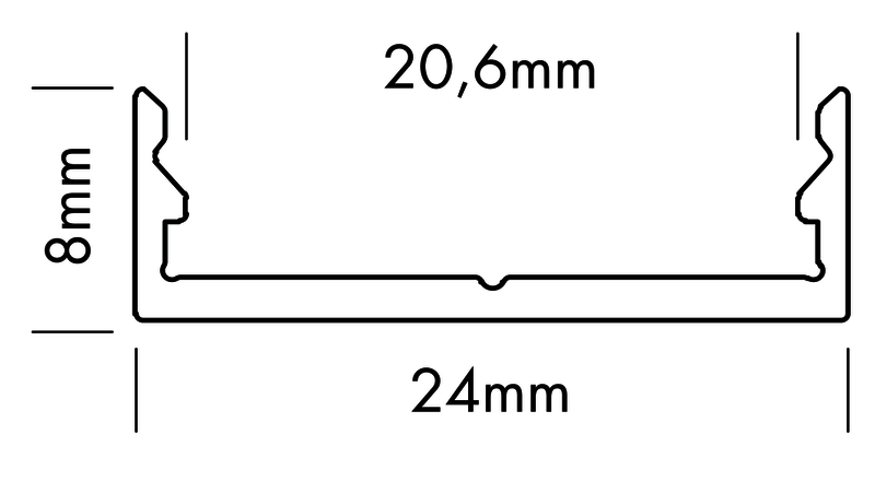 Aluminiumprofil M-Line Extra Low, 3m - PROLED | Bellalite