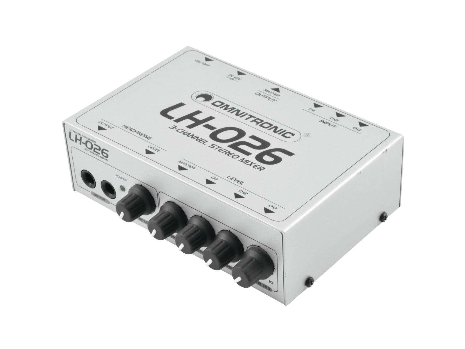 Little Helper LH-026 3-Channel Stereo Mixer - Omnitronic | Bellalite Little Helper LH-026 3-Channel Stereo Mixer - Omnitronic | Bellalite