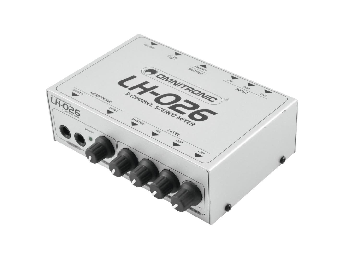 Little Helper LH-026 3-Channel Stereo Mixer - Omnitronic | Bellalite Little Helper LH-026 3-Channel Stereo Mixer - Omnitronic | Bellalite