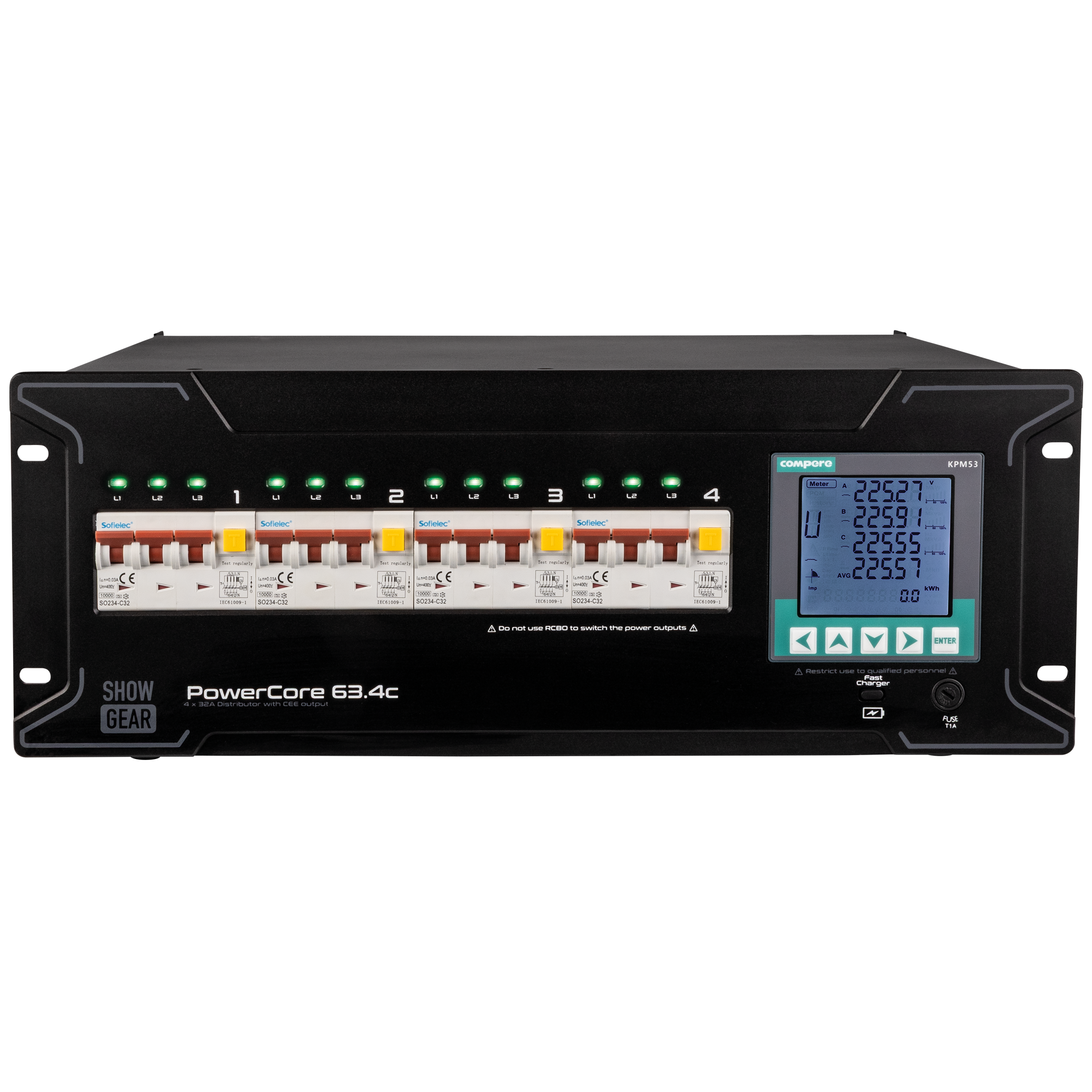 PowerCore 63.4c 4x CEE 32A - Showgear | Bellalite