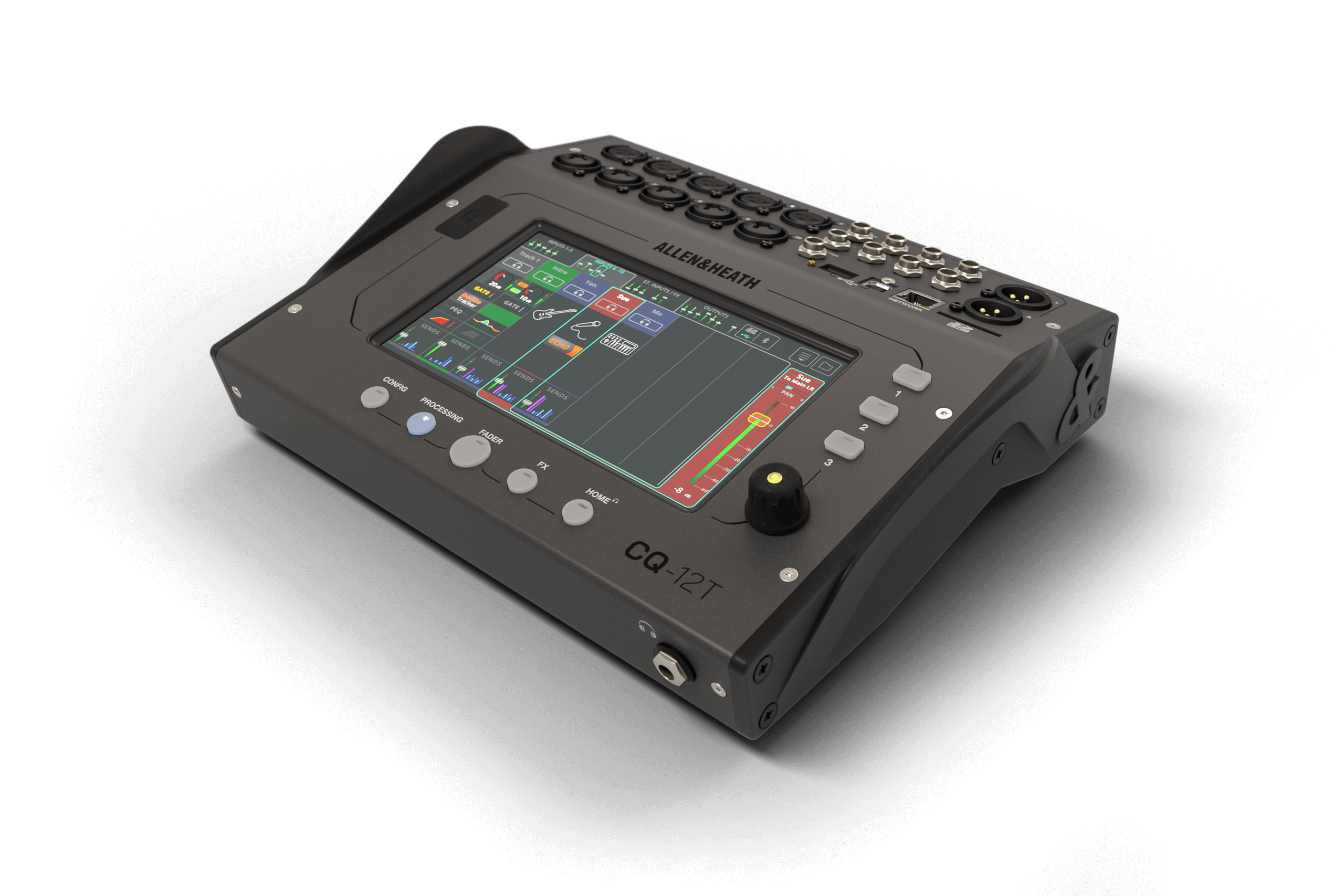 Allen & Heath CQ12T 12ch digital mixer 7” Touchscreen 10 mic/line 2FX  - Allen & Heath | Bellalite
