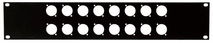 Rackpanel 19" 2HE f. 16 XLR (D-Size) Stål 2mm - Showgear | Bellalite Rackpanel 19" 2HE f. 16 XLR (D-Size) Stål 2mm - Showgear | Bellalite