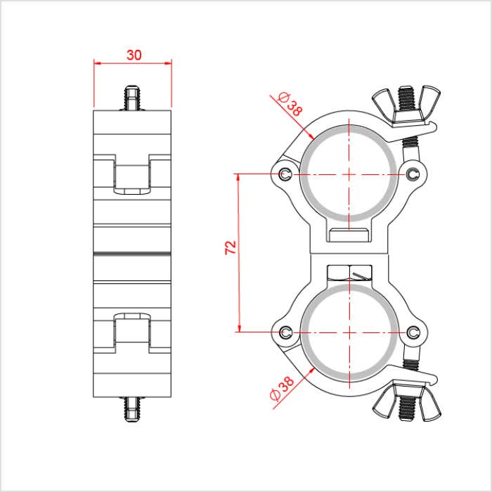 Doughty Atom Parallel Coupler 38mm 38mm, Svart - Doughty | Bellalite Doughty Atom Parallel Coupler 38mm 38mm, Svart - Doughty | Bellalite