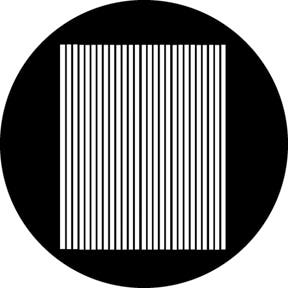 Vertical Blinds Metallgobo, (50mm/38mm) - Rosco | Bellalite Vertical Blinds Metallgobo, (50mm/38mm) - Rosco | Bellalite