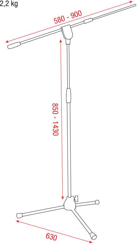 Mikrofonstativ Pro m. Telescopic Boom - Showgear | Bellalite Mikrofonstativ Pro m. Telescopic Boom - Showgear | Bellalite