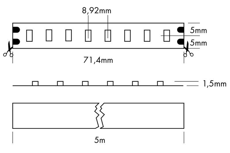Flex Strip 5630 HE+ Mono, per meter 3000K - PROLED | Bellalite Flex Strip 5630 HE+ Mono, per meter 3000K - PROLED | Bellalite