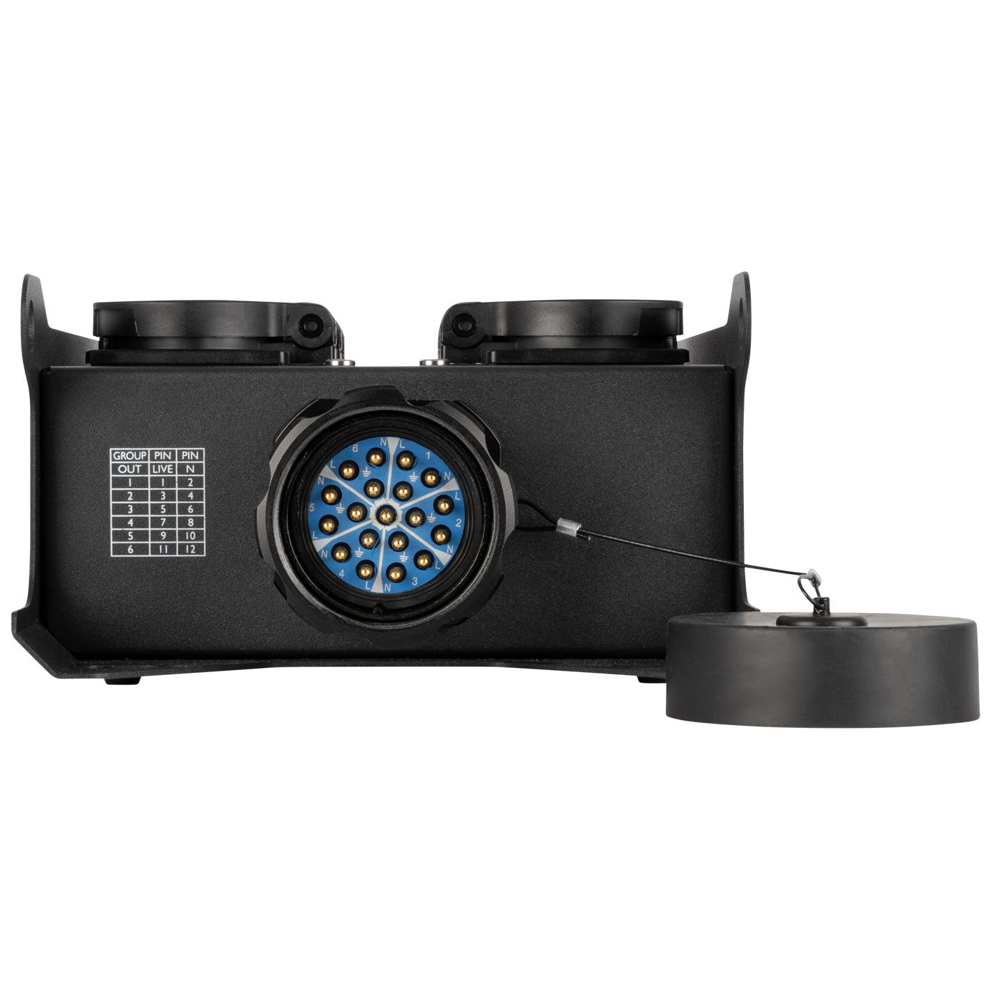 PowerCore 1s.6s 19-Pin Socapex IN / 6x Schuko UT - Showgear | Bellalite PowerCore 1s.6s 19-Pin Socapex IN / 6x Schuko UT - Showgear | Bellalite