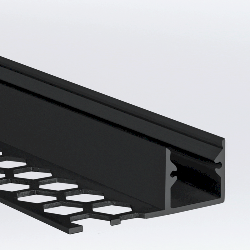 Aluminiumprofil S-Line Tiles 13mm, 2m Svart - PROLED | Bellalite