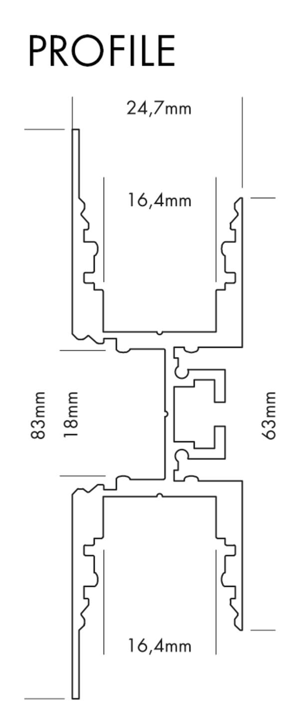Aluminiumprofil M-Line 3W, 5m - PROLED | Bellalite Aluminiumprofil M-Line 3W, 5m - PROLED | Bellalite