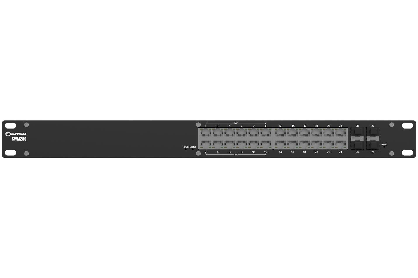 Teltonika SWM280 24-Port Managed PoE+ Switch - Teltonika | Bellalite Teltonika SWM280 24-Port Managed PoE+ Switch - Teltonika | Bellalite