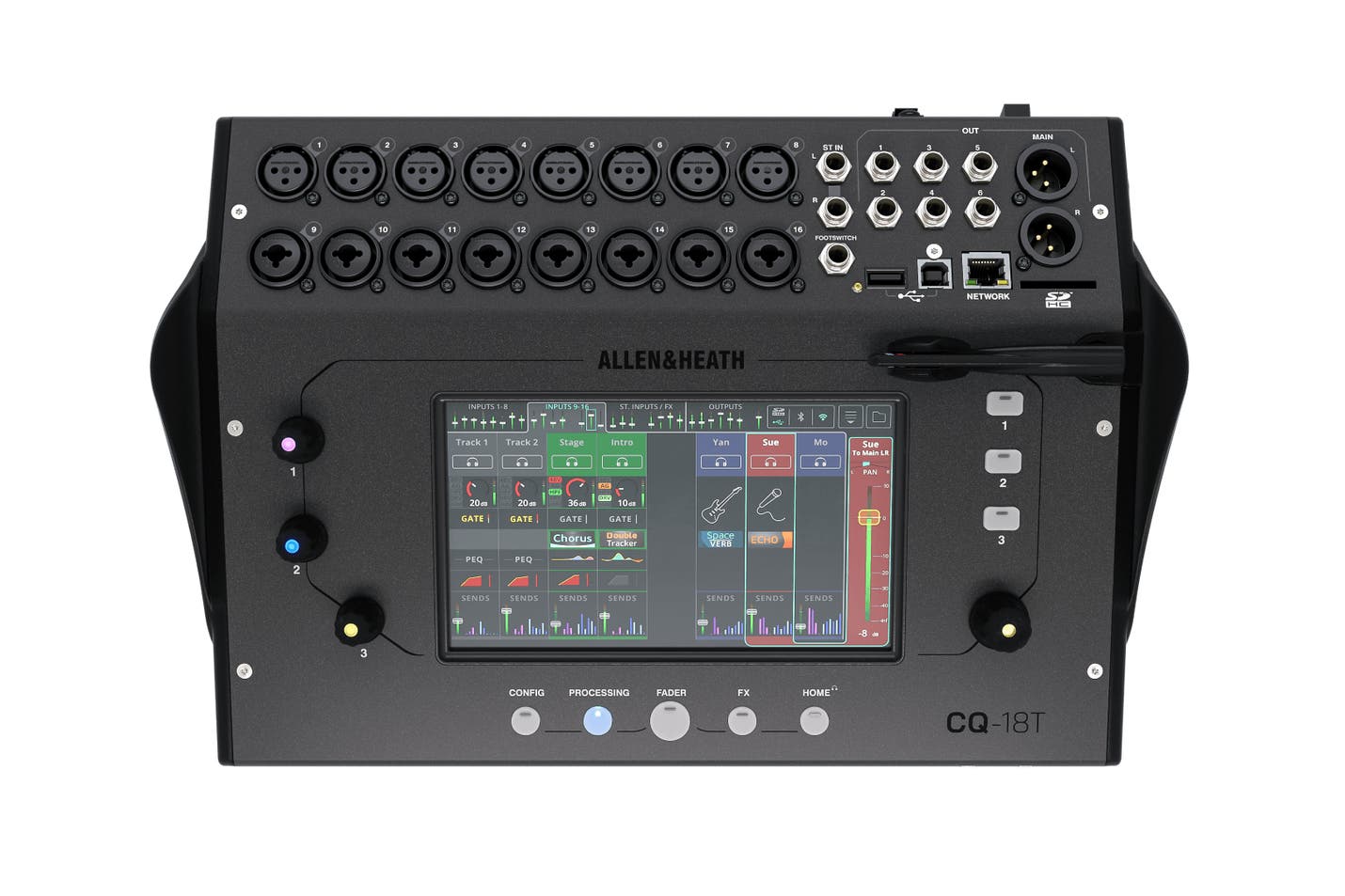 Allen & Heath CQ18T 18ch digital mixer Wi-Fi, 7”, 16 mic/lin, 4FX 6 Au - Allen & Heath | Bellalite Allen & Heath CQ18T 18ch digital mixer Wi-Fi, 7”, 16 mic/lin, 4FX 6 Au - Allen & Heath | Bellalite