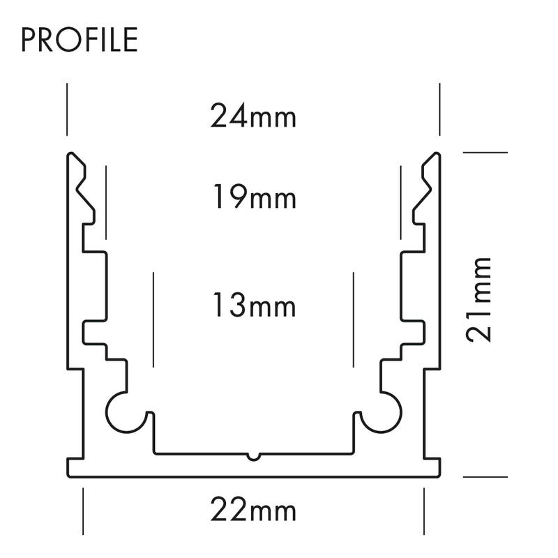 Aluminiumprofil M-Line Standard, 5m - PROLED | Bellalite Aluminiumprofil M-Line Standard, 5m - PROLED | Bellalite