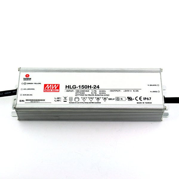 Mean Well HLG-150H-24 PRO 24V 150W IP67  - Mean Well | Bellalite