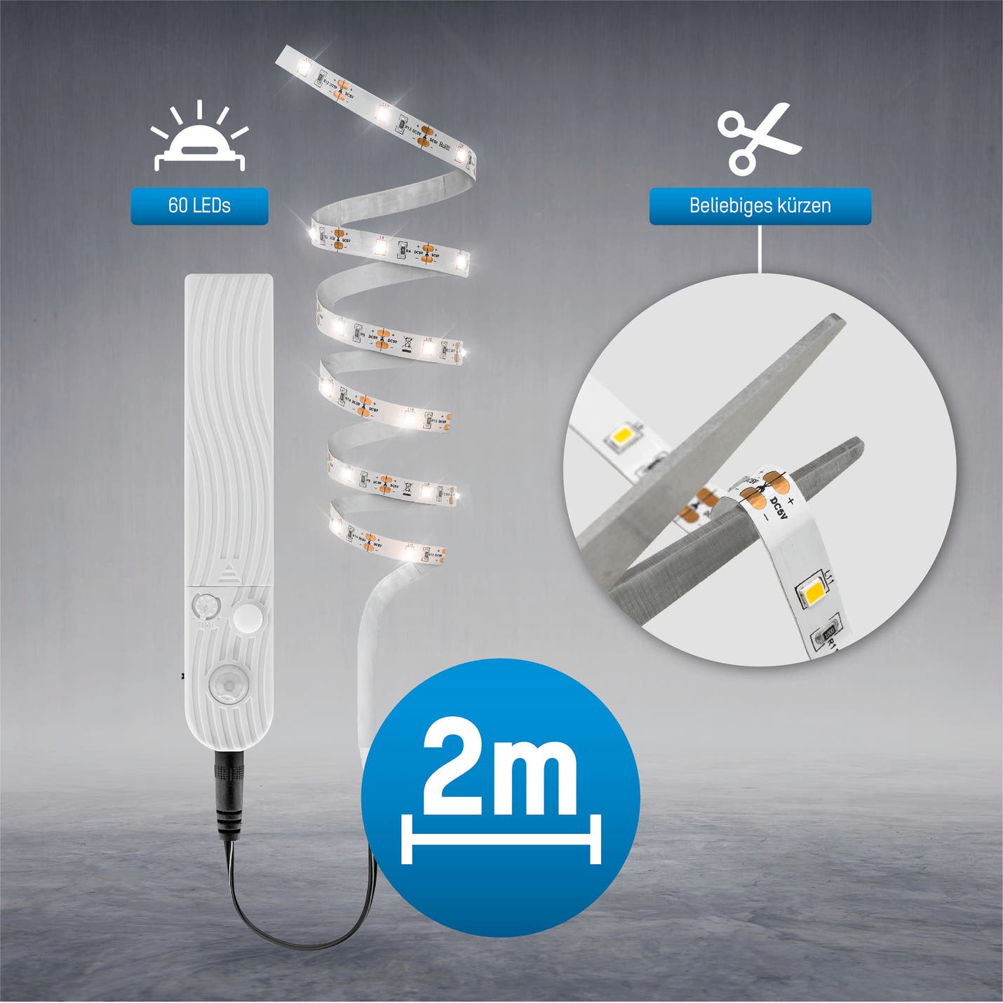 LED-Strip Sensor 2m Batteridriven 3000K - Ansmann | Bellalite LED-Strip Sensor 2m Batteridriven 3000K - Ansmann | Bellalite