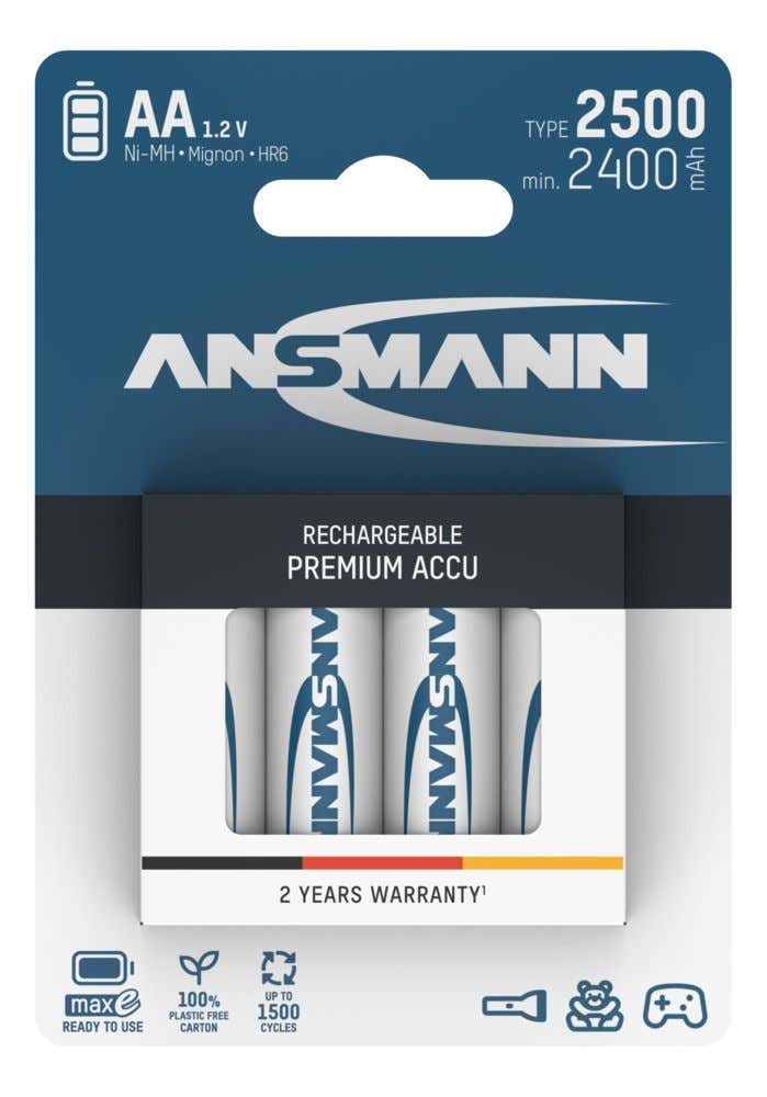 NiMH Rechargeable battery AA 2400mAh maxE 4-pack - Ansmann | Bellalite NiMH Rechargeable battery AA 2400mAh maxE 4-pack - Ansmann | Bellalite