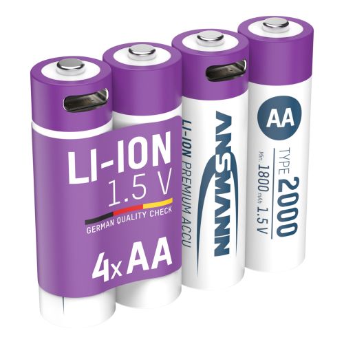 Li-ion Rechargeable Battery AA 1800mAh - Ansmann | Bellalite Li-ion Rechargeable Battery AA 1800mAh - Ansmann | Bellalite