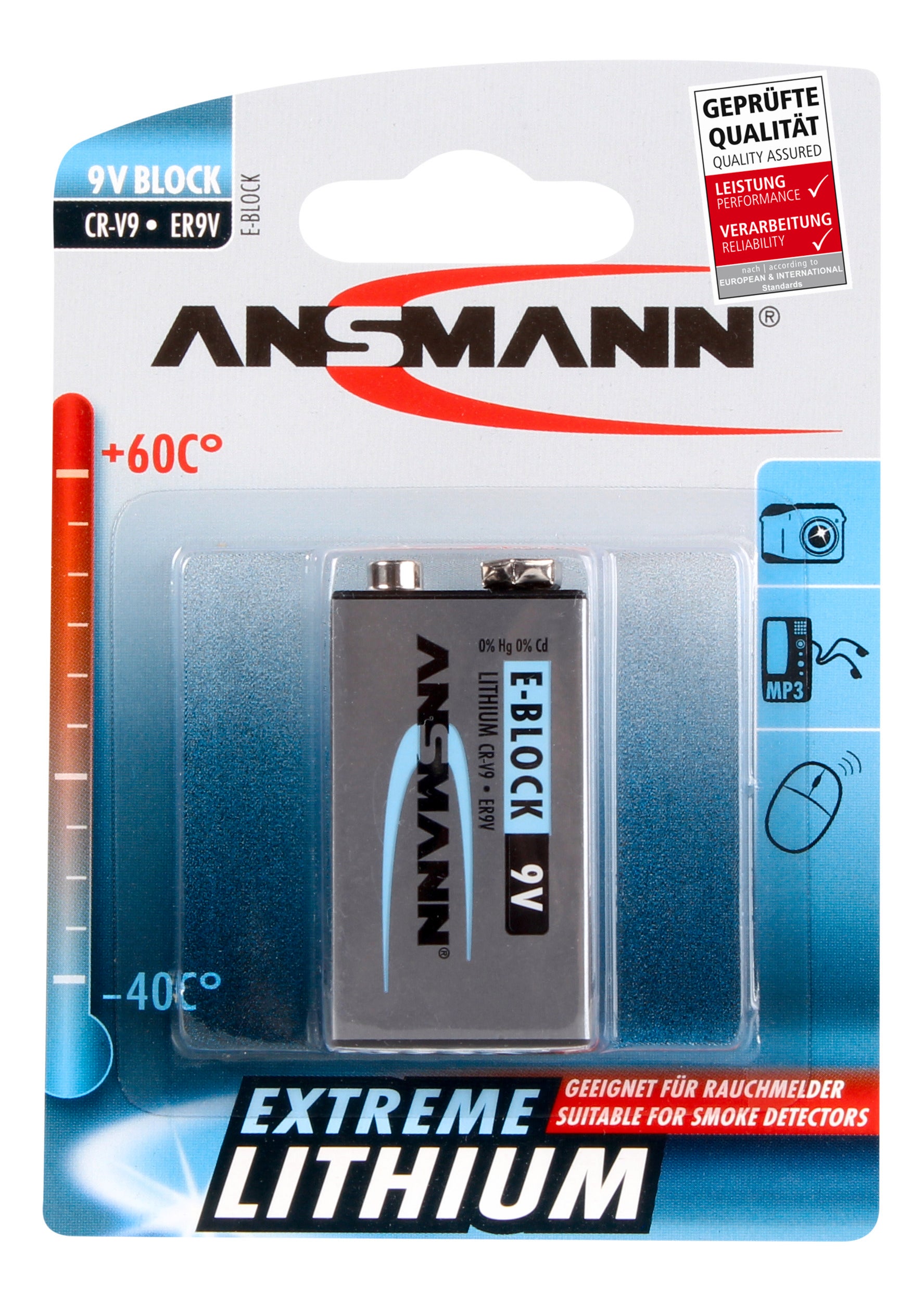 Extreme Lithium Battery 9V - Ansmann | Bellalite