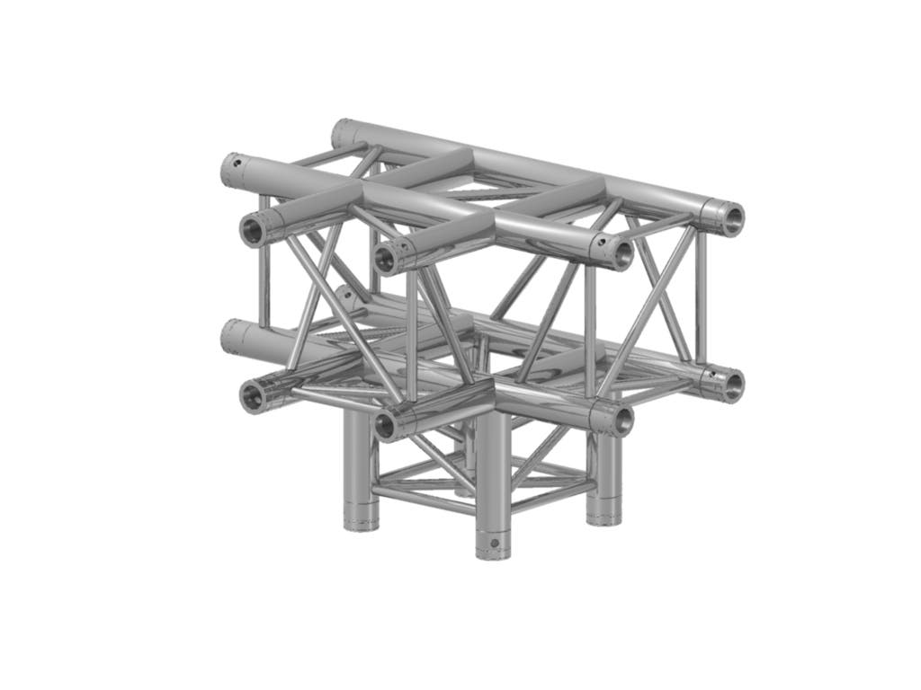Prolyte 4-kant tross E20V 4-Way T-Joint + Down - Prolyte | Bellalite Prolyte 4-kant tross E20V 4-Way T-Joint + Down - Prolyte | Bellalite