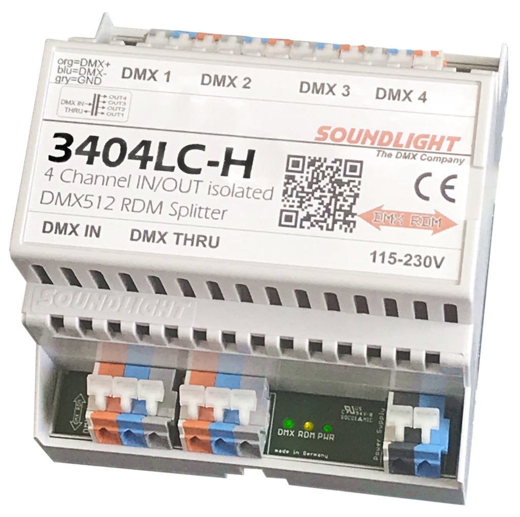 DMX-Splitter/Booster, 3404LC-H - Soundlight | Bellalite