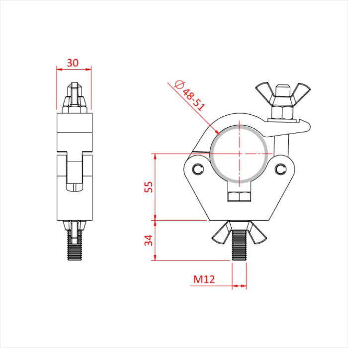 Doughty All Weather Slimline Hook Clamp Svart - Doughty | Bellalite Doughty All Weather Slimline Hook Clamp Svart - Doughty | Bellalite