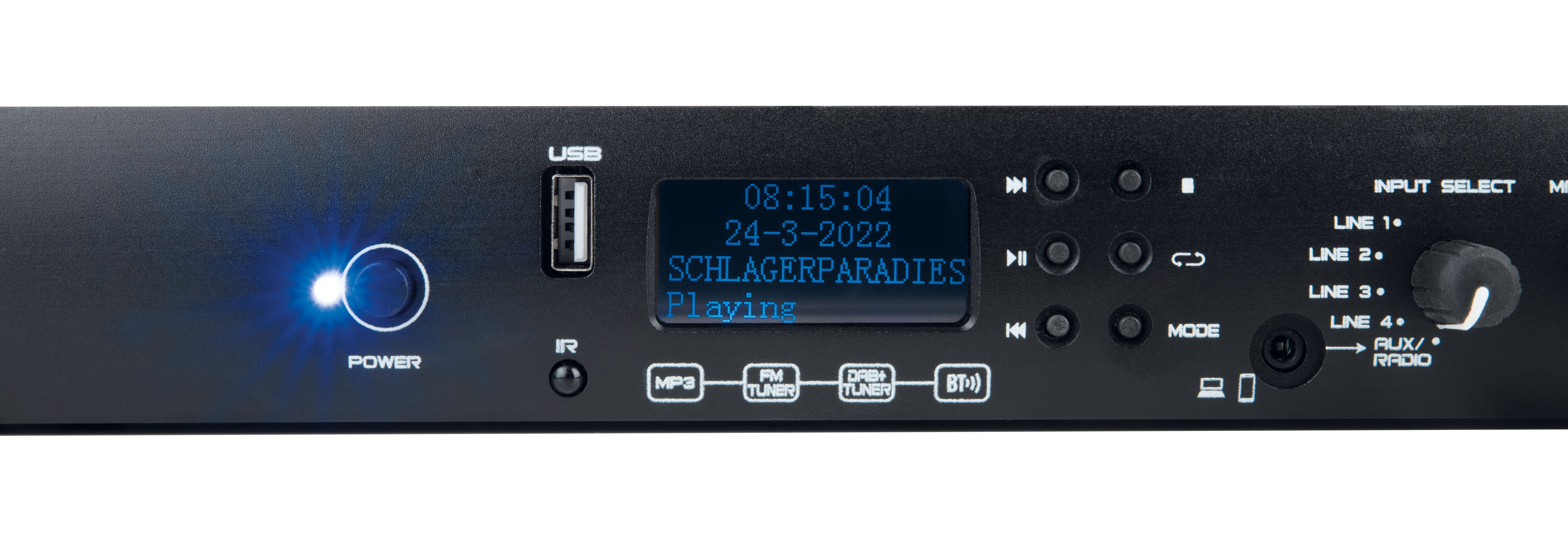 MP-100DBT Professional Media Player with DAB+ - DAP | Bellalite