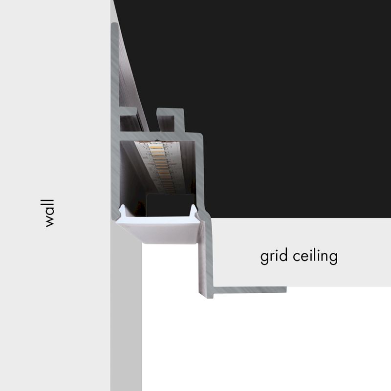 Aluminiumprofil S-Line Ceiling 24, per meter Alu - PROLED | Bellalite