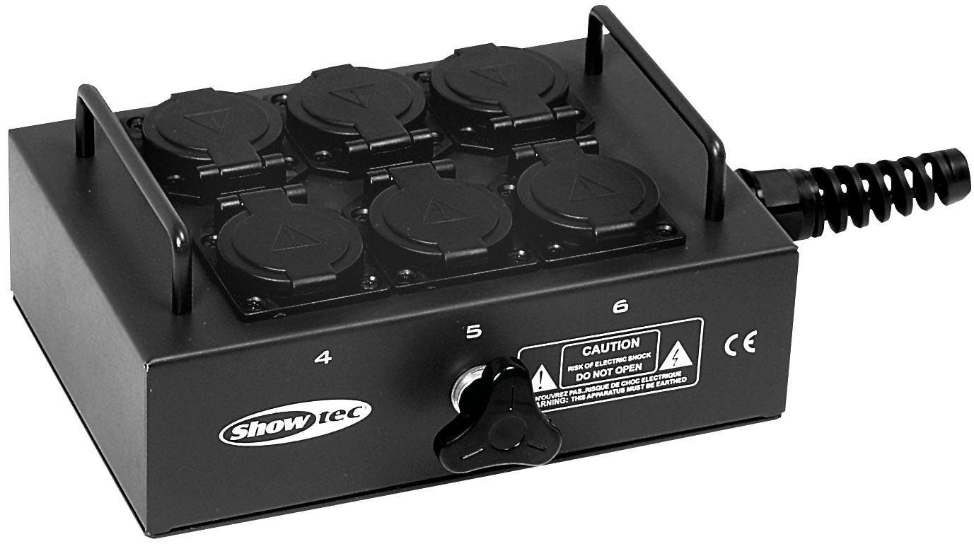 Uttagsbox BO6PG Breakoutbox Plint / 6x Schuko - Showgear | Bellalite Uttagsbox BO6PG Breakoutbox Plint / 6x Schuko - Showgear | Bellalite