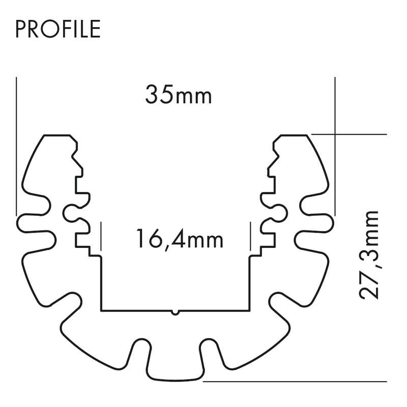 Aluminiumprofil M-Line Circle, 3m - PROLED | Bellalite Aluminiumprofil M-Line Circle, 3m - PROLED | Bellalite