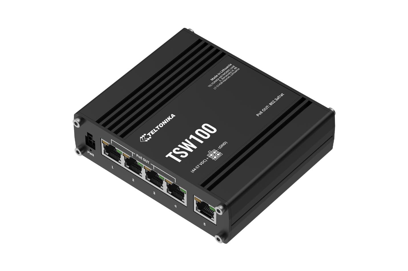 Teltonika TSW100 4-Port PoE+ Switch - Teltonika | Bellalite Teltonika TSW100 4-Port PoE+ Switch - Teltonika | Bellalite