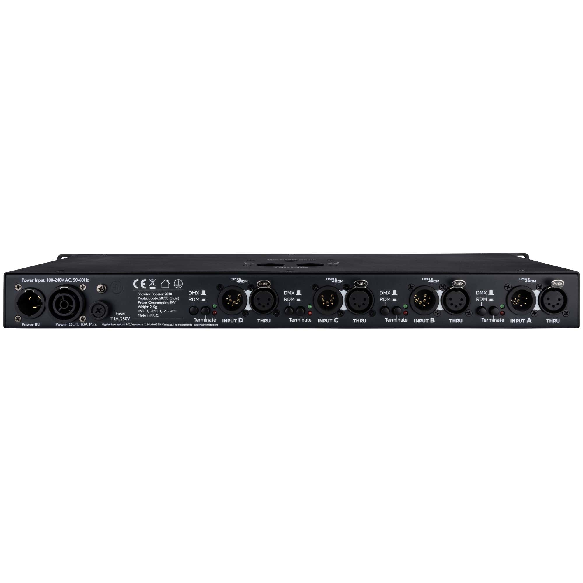 Booster 2048 4 Universe DMX Booster 5-pin XLR - Showtec | Bellalite Booster 2048 4 Universe DMX Booster 5-pin XLR - Showtec | Bellalite