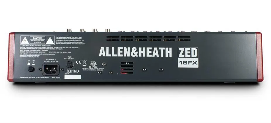 Allen & Heath ZED16FX 10 Mic/Line Inputs, 3 Stereo Sources USB, FX and - Allen & Heath | Bellalite