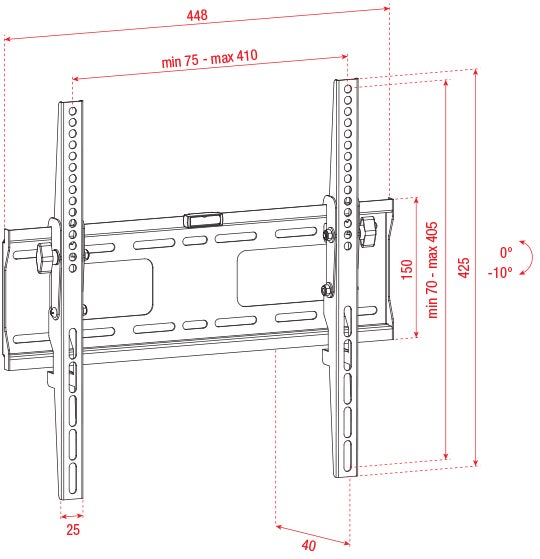 Väggfäste PLB3255 TV Wallmount 32" - 55" - Showgear | Bellalite