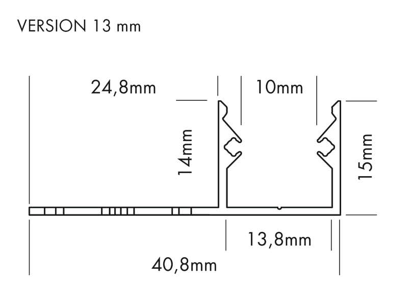 Aluminiumprofil S-Line Tiles 13mm, 2m Svart - PROLED | Bellalite Aluminiumprofil S-Line Tiles 13mm, 2m Svart - PROLED | Bellalite