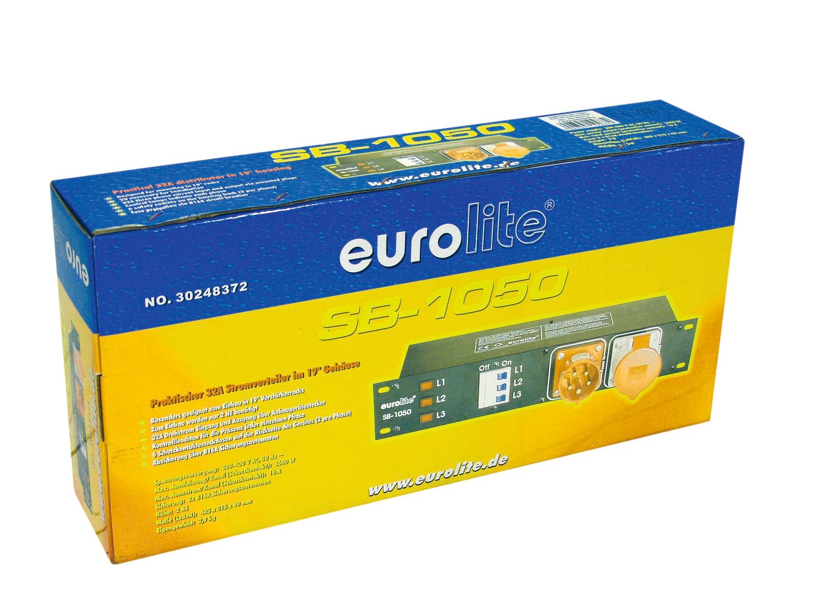 Elcentral, SB-1050 Power Distributor  32A 5P IN / 6x Schuko +32A 5P UT - Eurolite | Bellalite
