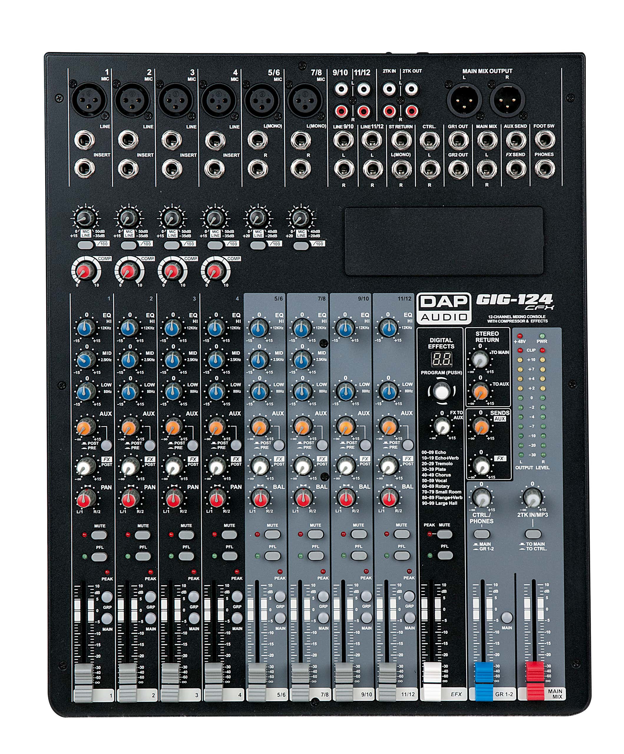 Ljudmixer DAP GIG-124CFX 12 Channel Mixer with dynamics and DSP - DAP | Bellalite Ljudmixer DAP GIG-124CFX 12 Channel Mixer with dynamics and DSP - DAP | Bellalite