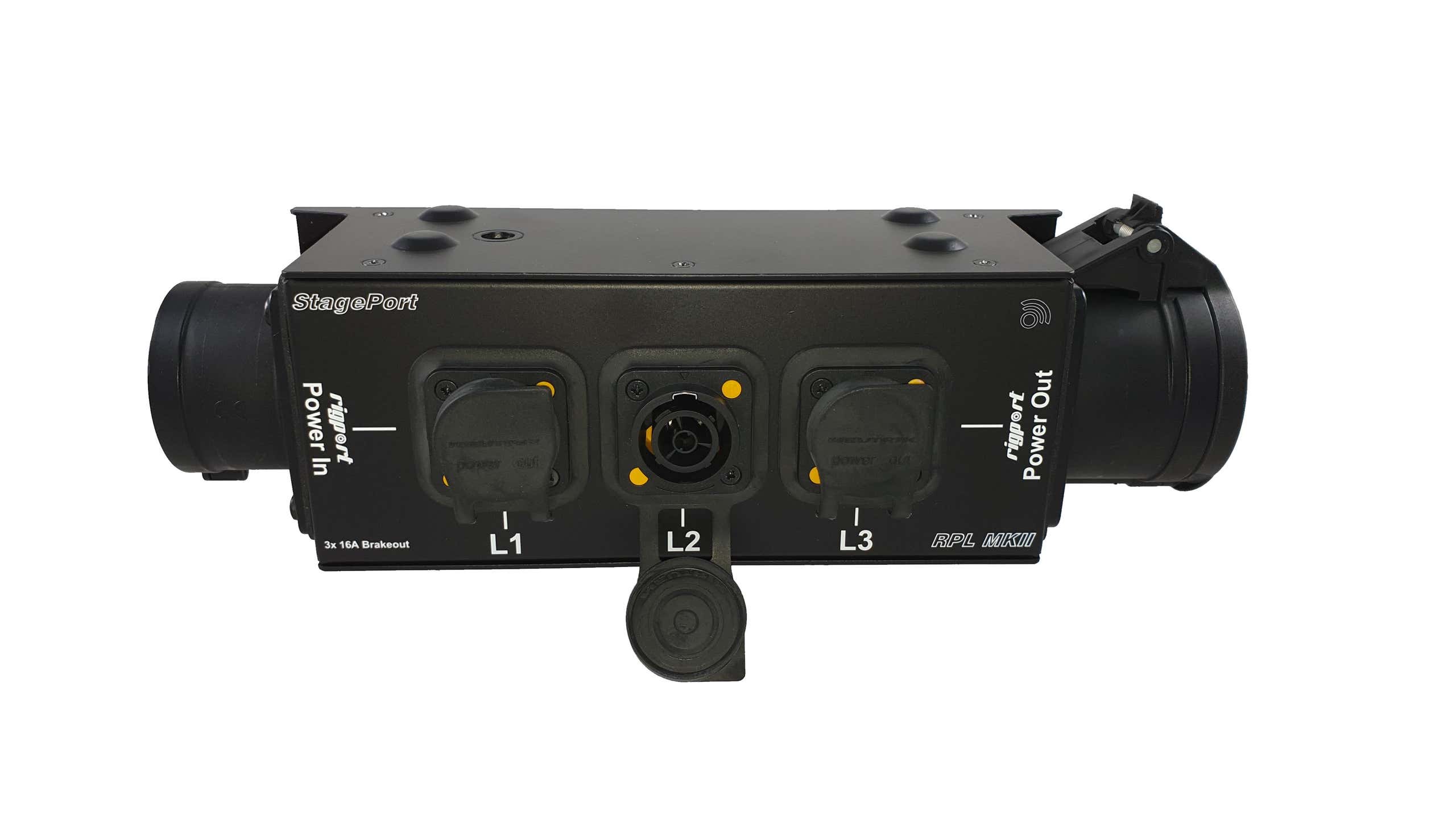StagePort RPL16T1 MKII CEE16 5P IN / 3x Powercon True1 + CEE16 UT - Rigport | Bellalite StagePort RPL16T1 MKII CEE16 5P IN / 3x Powercon True1 + CEE16 UT - Rigport | Bellalite