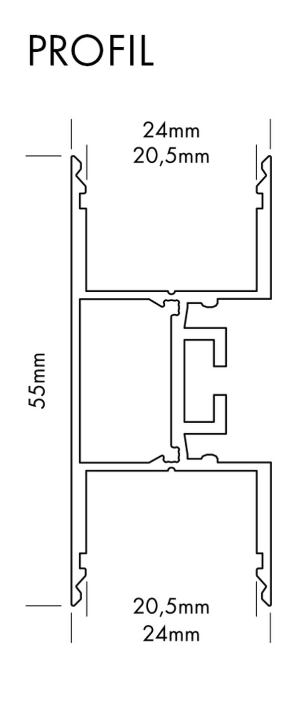 Aluminiumprofil M-Line 2W, 2m - PROLED | Bellalite Aluminiumprofil M-Line 2W, 2m - PROLED | Bellalite