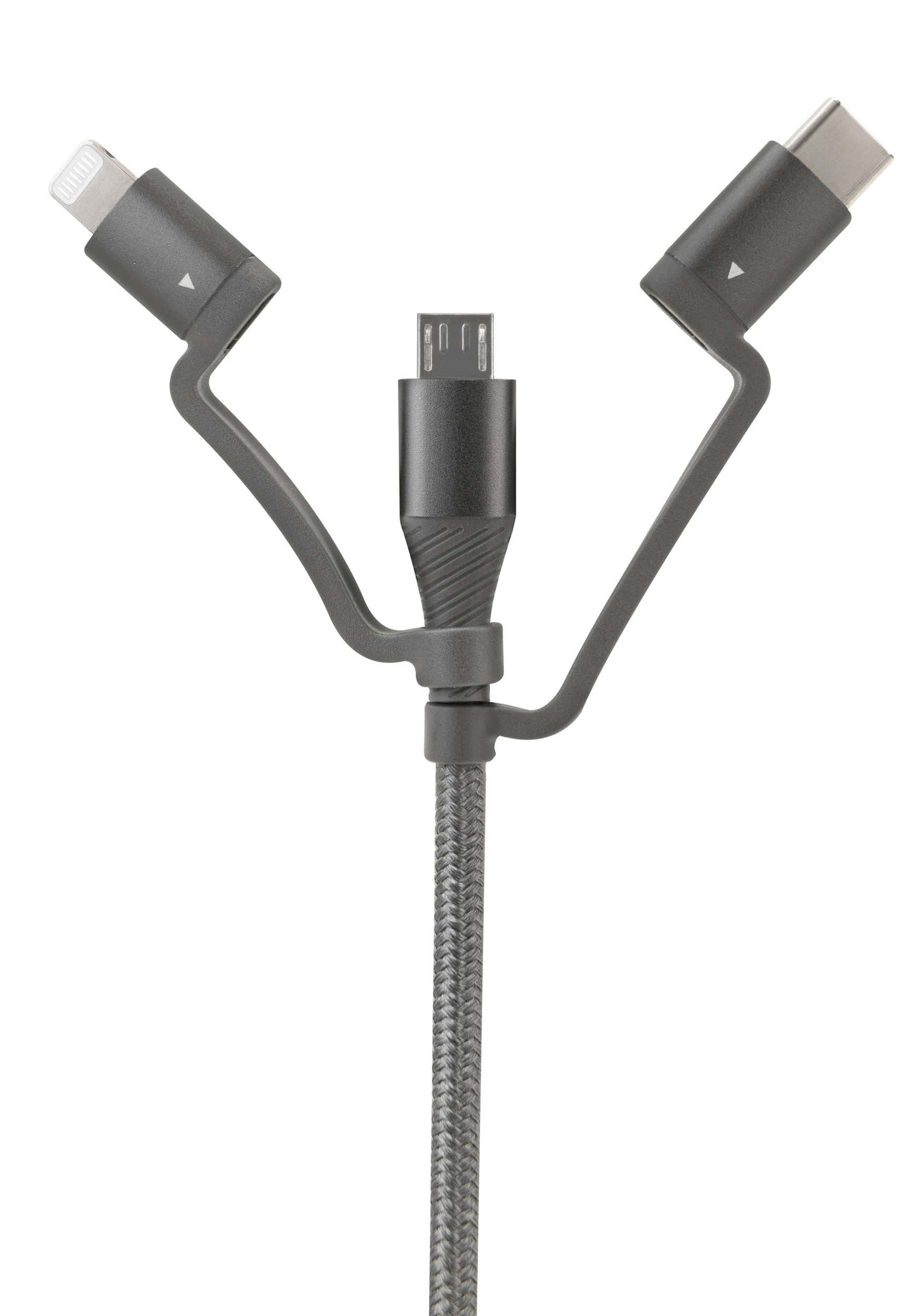 USB-Kabel 3in1 Micro-USB, USB-C & Lightning 120cm - Ansmann | Bellalite USB-Kabel 3in1 Micro-USB, USB-C & Lightning 120cm - Ansmann | Bellalite