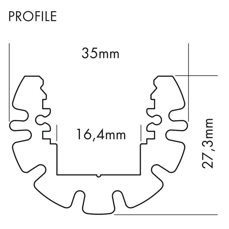 Aluminiumprofil M-Line Circle, 3m - PROLED | Bellalite Aluminiumprofil M-Line Circle, 3m - PROLED | Bellalite