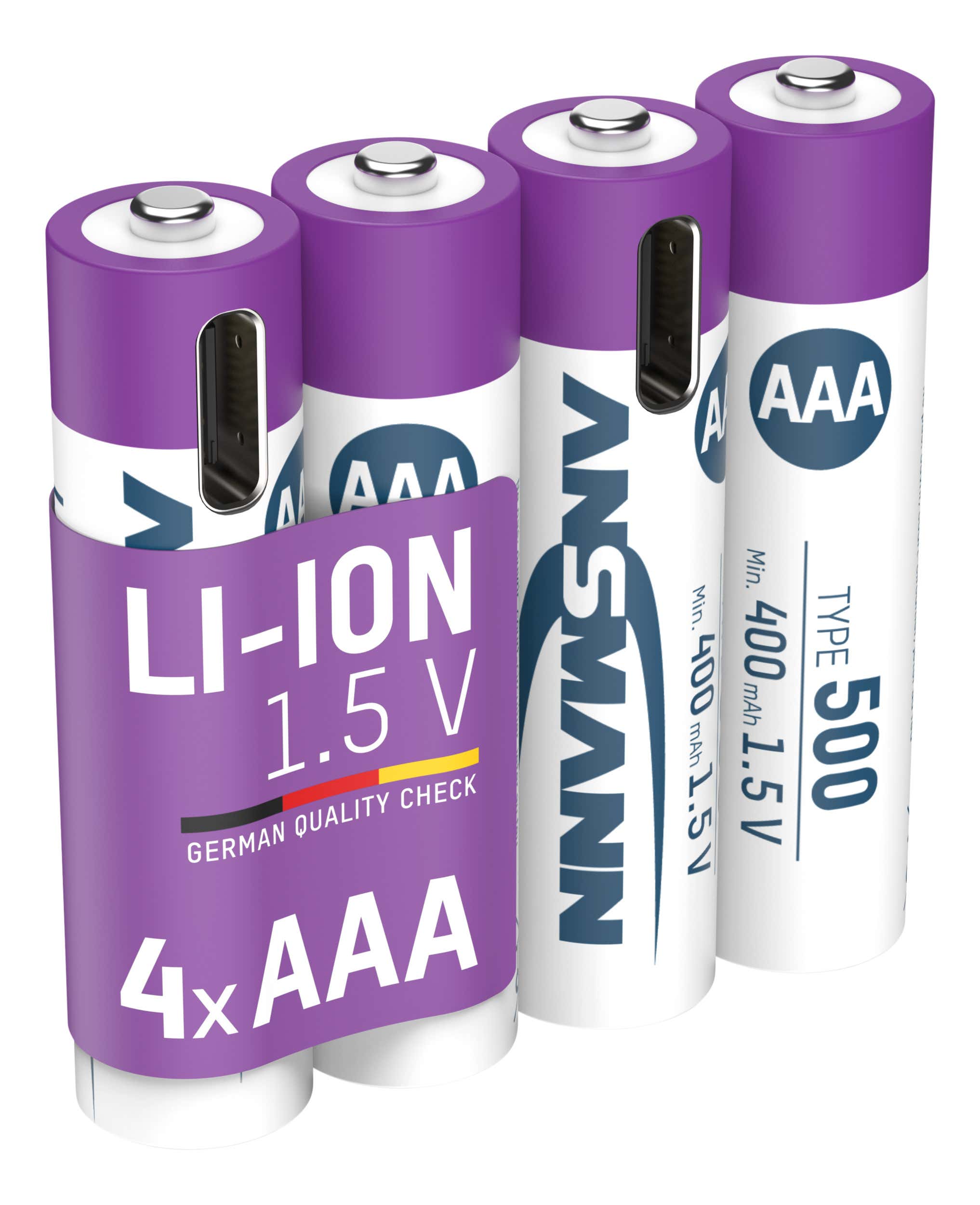 Li-ion Rechargeable battery AAA 400mAh 4-pack - Ansmann | Bellalite Li-ion Rechargeable battery AAA 400mAh 4-pack - Ansmann | Bellalite